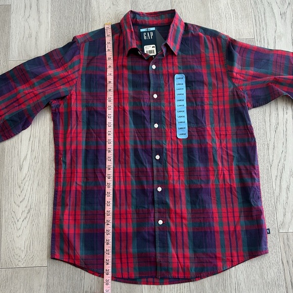 Gap Long Sleeve Cedar Plaid Button Down Shirt Men’s Large New NWT - Picture 7 of 7